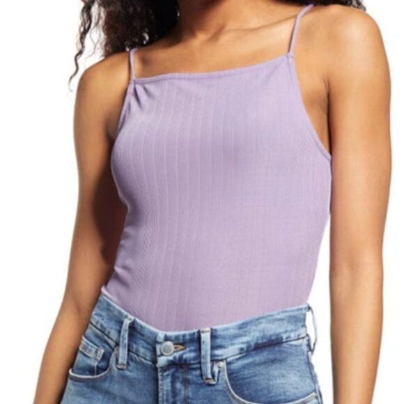 VERO MODA Kelli Singlet Bodystocking Thong Bodysuit In Pastel Lilac // Size Lg - Picture 7 of 7